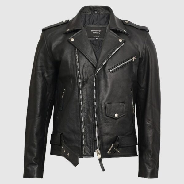 Brando Fringe Black Casual Biker Leather Jacket