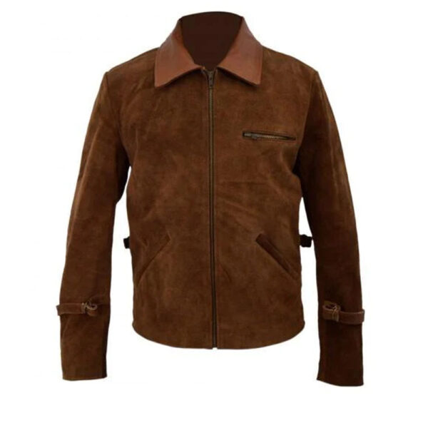 ALLIED BRAD PITT BROWN SUEDE LEATHER JACKET