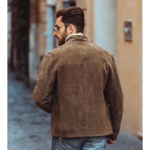 Brown Suede Leather Jacket for Men